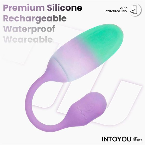 NexEgg Huevo Vibrador Silicona Doble capa con App Lila/Pistacho - imagen 9