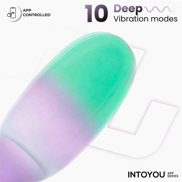 NexEgg Huevo Vibrador Silicona Doble capa con App Lila/Pistacho - imagen 10