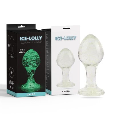 Glows kinky plug Anal de Cristal Brilla en la Oscuridad 3.8